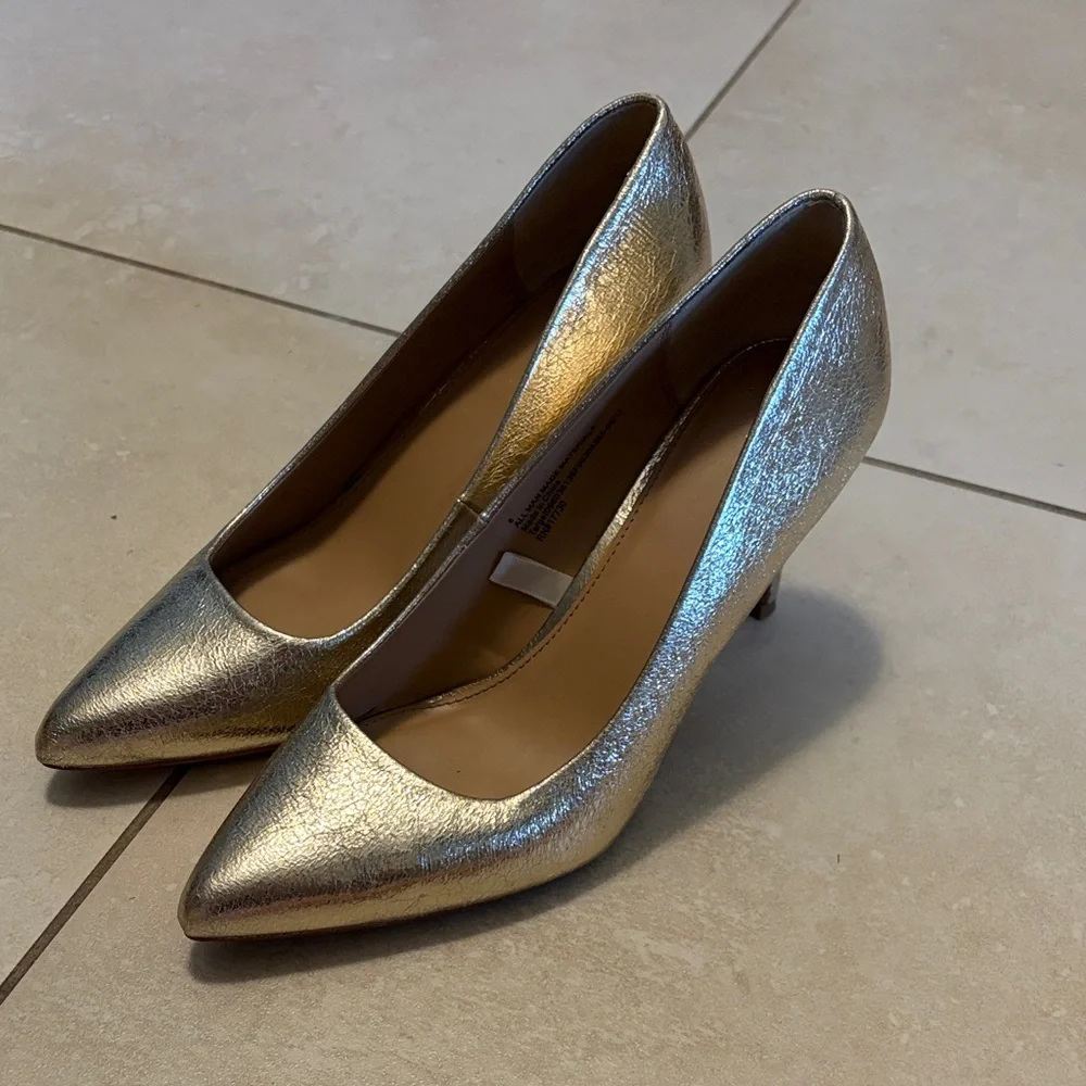 a new day Metallic Gold Pointed-Toe Pumps - Picture 7 of 7